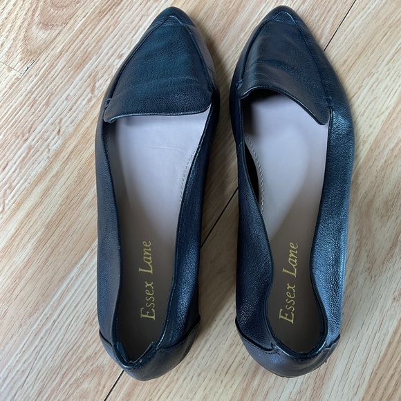 Essex Lane El-Aleanor Black Leather Pointy Loafers Size 7.5 M - Picture 4 of 9
